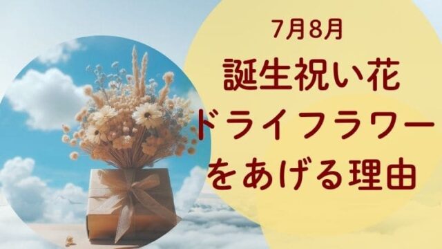 意外！】7月8月誕生祝い花にドライフラワーをあげる理由